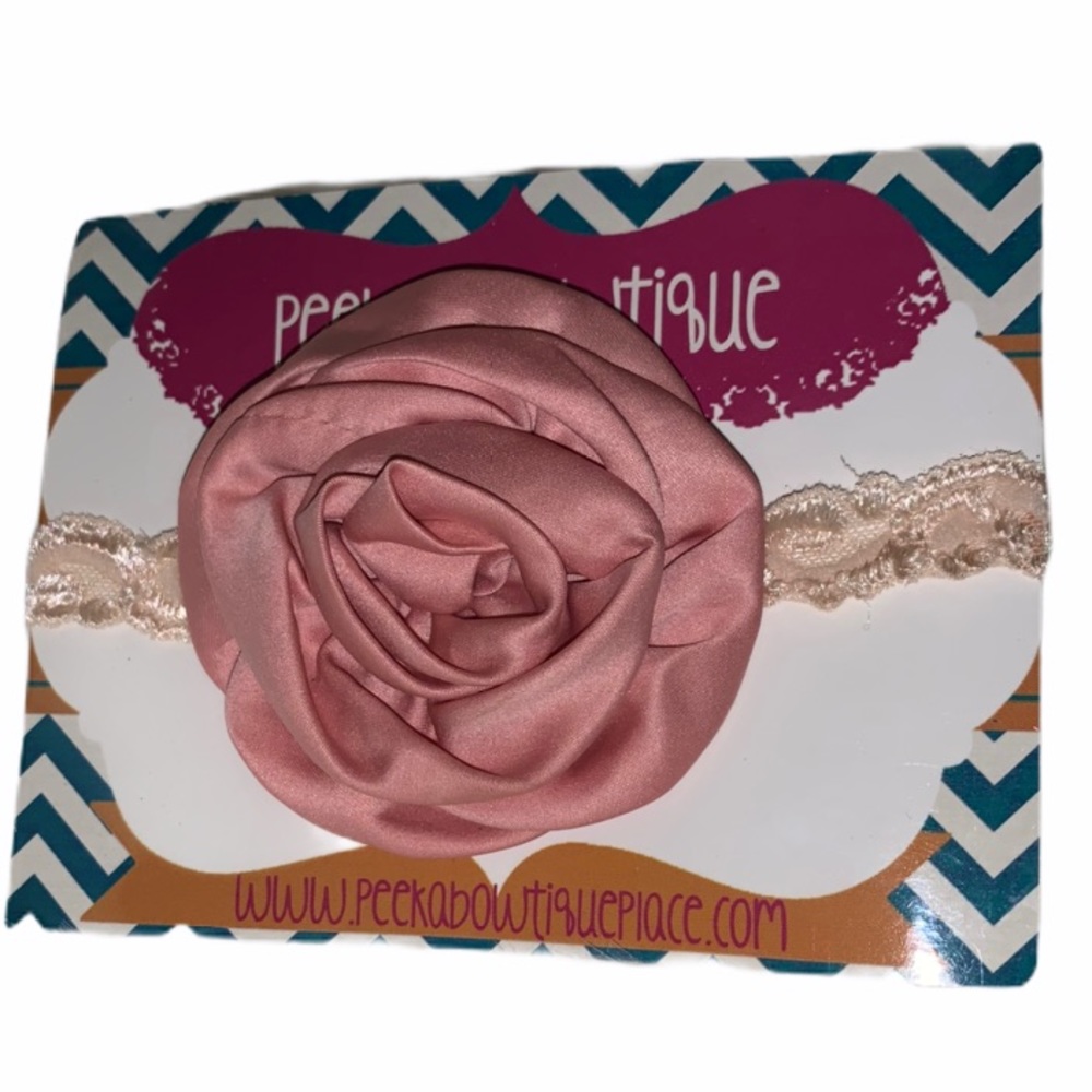 Baby Rose Headband with Lace